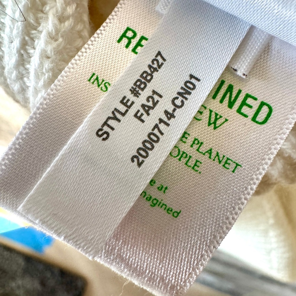 J. Crew Womens Cotton Cashmere Ribbed Turtleneck Sweater S Ivory Relaxed Spring‎ - Picture 9 of 13